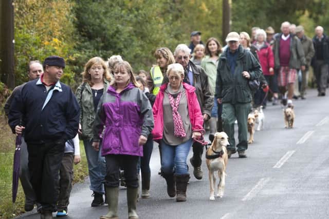 @ Over one hundred villagers from Kirdford and  Wisborough Green, Sussex where Centrique plan exploratory  drillng for oil and gas joined to march against the proposal today (Sunday) ***Pic by David Mchugh 07768 721637***