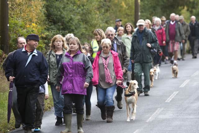 @ Over one hundred villagers from Kirdford and  Wisborough Green, Sussex where Centrique plan exploratory  drillng for oil and gas joined to march against the proposal today (Sunday) ***Pic by David Mchugh 07768 721637***