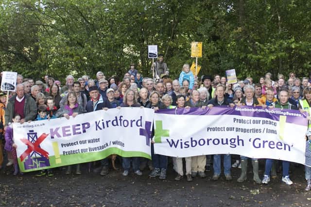 Over one hundred villagers from Kirdford and  Wisborough Green, Sussex where Centrique plan exploratory  drillng for oil and gas joined to march against the proposal today (Sunday) ***Pic by David Mchugh 07768 721637***