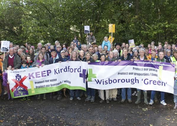 Over one hundred villagers from Kirdford and  Wisborough Green, Sussex where Centrique plan exploratory  drillng for oil and gas joined to march against the proposal today (Sunday) ***Pic by David Mchugh 07768 721637***
