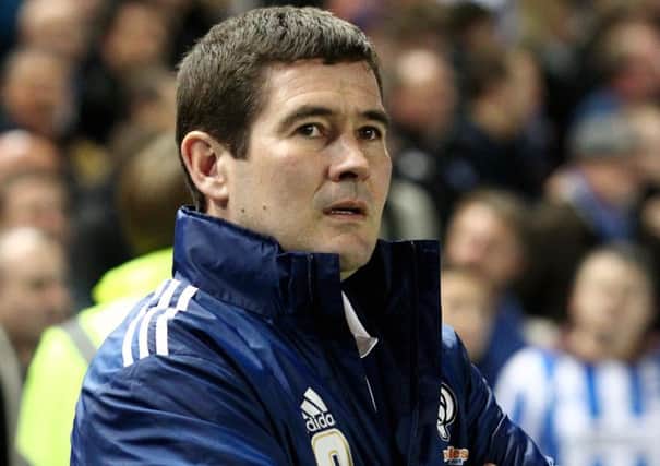 Derby County manager Nigel Clough during the npower Championship match at the AMEX Stadium, Brighton.