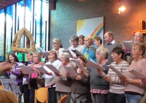 Shoreham Oratorio Choir in rehearsal