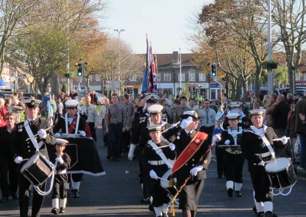 The Remembrance Sunday parade in Rustington in 2012