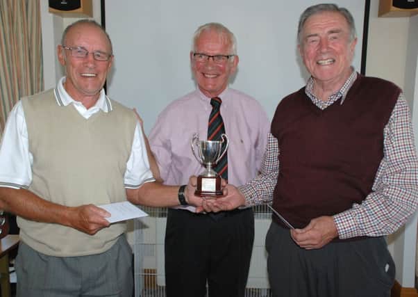 Alan Hance and David Blythe receive their prizes at Chichester GC