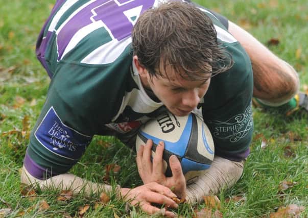 Chris Clare scores a Bognor try on his debut against Millbrook  Picture by Louise Adams C131520-1