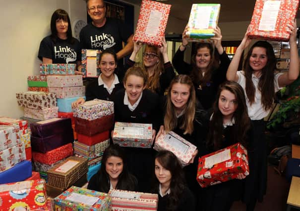 W45731H13

Davision Girls with their Link Romania Shoe Boxes  at the School on Monday