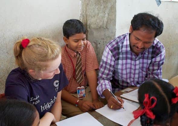 Members of the team spent their time teaching and helping Indian schoolchildren