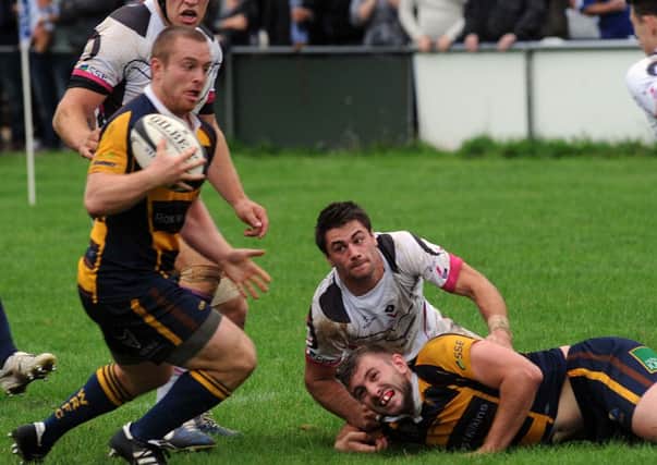 Sam Hewick touched down Raiders' fourth try against Cinderford