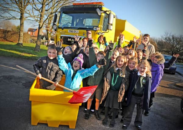 JPCT 11-12-12 S12500849X Wisborough Green Primary School children win a competition to name a WSCC Gritter -photo by Steve Cobb