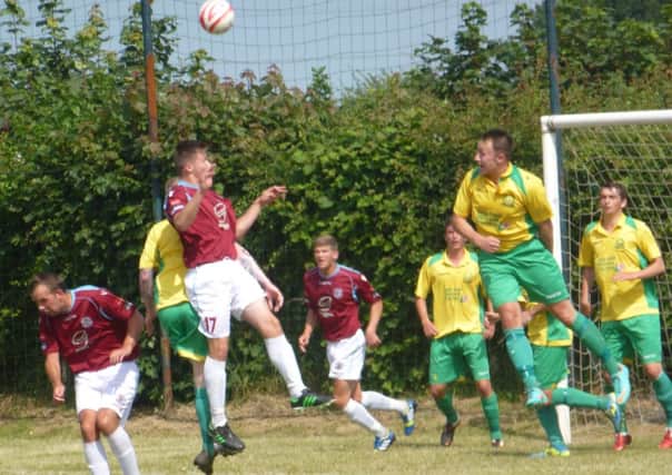 Action from the pre-season friendly between Westfield and Hastings United at The Parish Field
