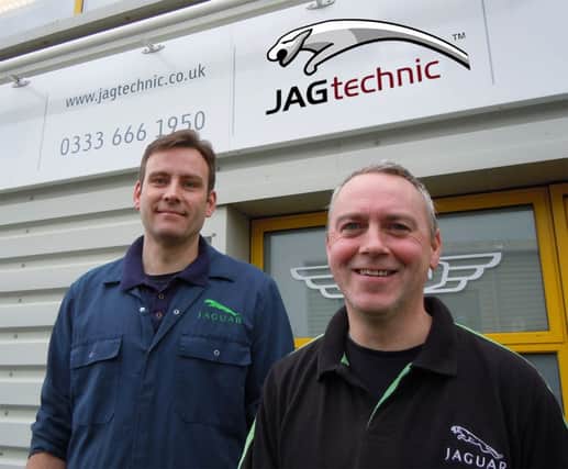 Jaguar technicians - James Miller and Paul Jackson.