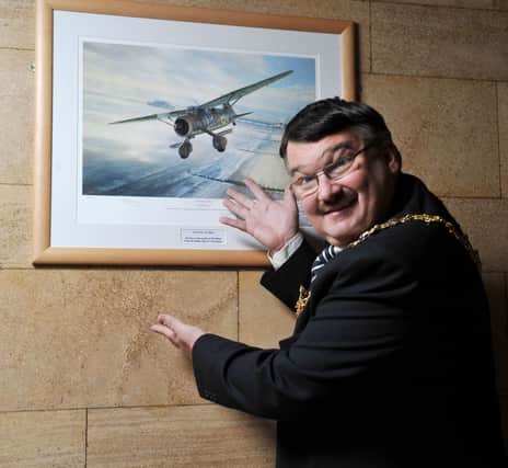 W47374H13-unveilingTownhallpicture

Unveiling of painting in Worthing Town Hall  of a Westland Lysander by Mark Postlethwaite and donated by the  Worthing Mayors' Association. Pictured  unveiling  is the Mayor of Worthing, Cllr Bob Smytherman. Worthing Town Hall.