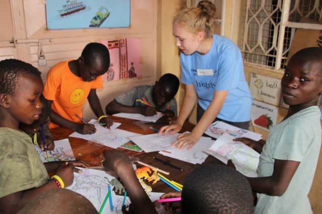Jessica West, of The Littlehampton Academy, taking a class in Uganda