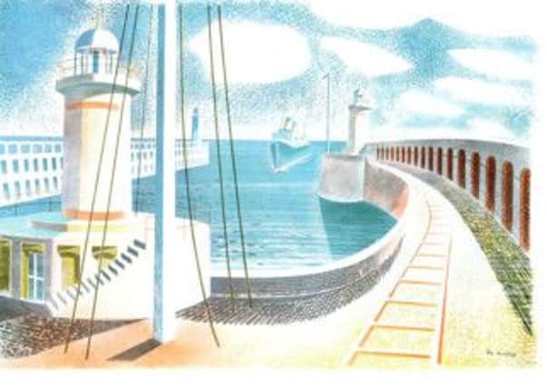 Eric Ravilious, Newhaven Harbour, 1937, Lithograph, Private Collection.