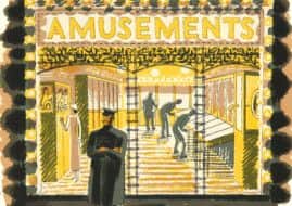 Eric Ravilious, Amusement Arcade, 1938, Lithograph, Private Collection.