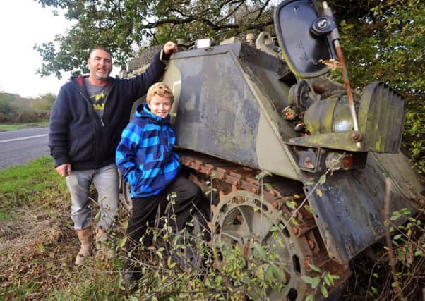 13/11/13- Nick Smith with Sonny in their FV432 Armoured Personnel Carrier.