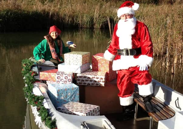 Santa on one of the boats