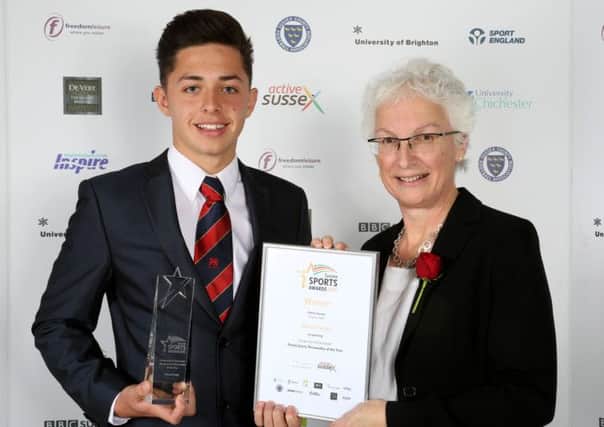 Marco Penge receives the young sports personality of the year award