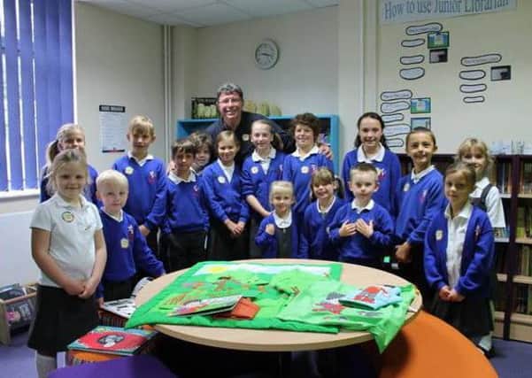 Anthony Lishak opens Rugwick Primary School library