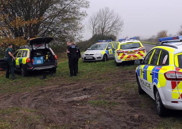 Police at the scene in Climping where the body of a man was found   L49504H13