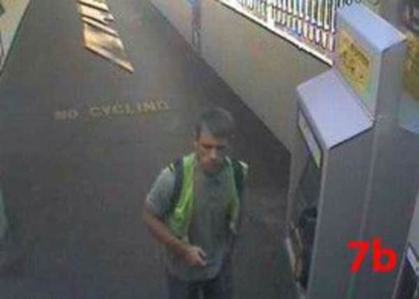 CCTV footage of man wanted by British Transport Police. Pictured at Barnham Railway Station