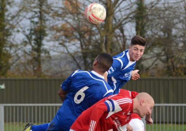 Action from Rye United's 2-2 draw away to Arundel on Saturday. Picture by Liz Pearce