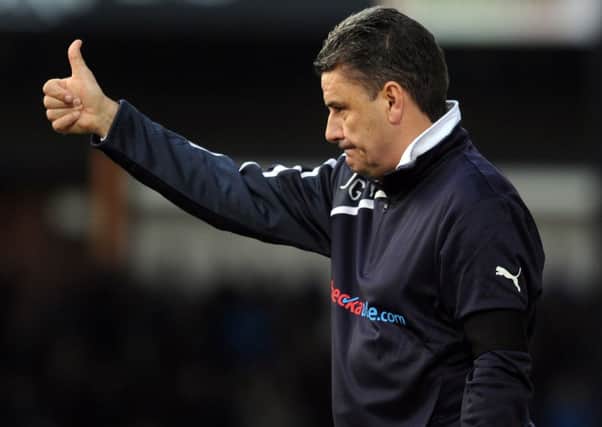 John Gregory shouts instructions during his first game in charge of Crawley Town who drew 0-0 at Bristol Rovers in the FA Cup