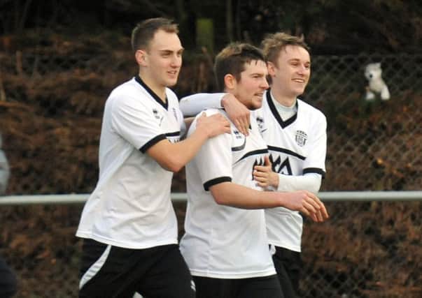 EP celebrate their first goal at home to Rye