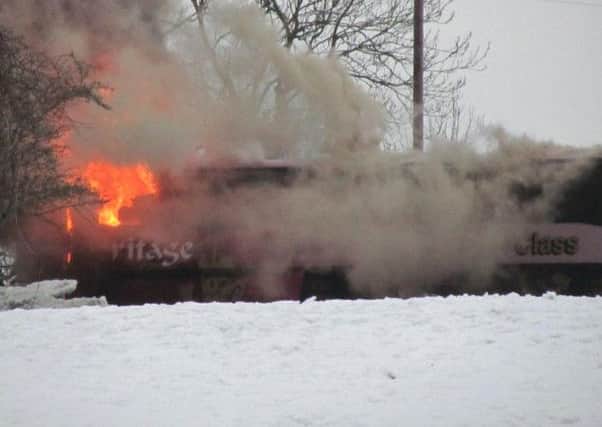 Storrington coach fire earlier this year (submitted).