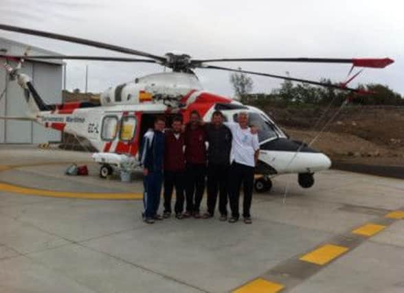 The Atlantic Splash team, pictured after their dramatic helicopter rescue