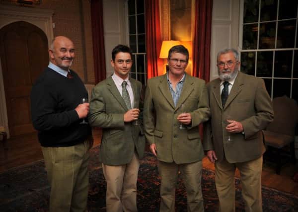 The head keepers of the Fabulous Four shoots at the launch of the raffle at Knepp Castle. Left to right: Rob Smallman (Cocking Shoot), John Newton (Goodwood Estate), Phillip Harkness (Springhead Estate) and Len Ireland (Angmering Park). Photo credit: Helen Tinner.