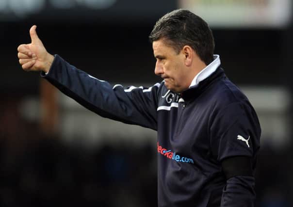 John Gregory shouts instructions during his first game in charge of Crawley Town who drew 0-0 at Bristol Rovers in the FA Cup