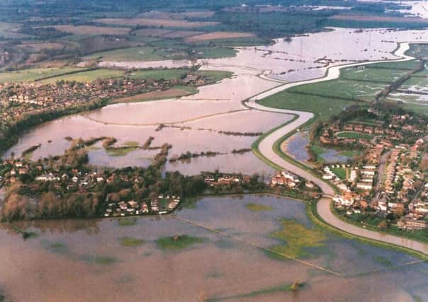 Flooding in Bramber in 2000, when the River Adur burst its banks