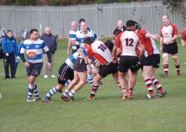 Action from Hastings & Bexhill's last home game against HSBC. Picture by Simon Newstead