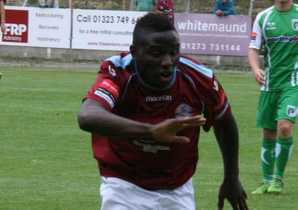 Bailo Camara was left out of Hastings United's squad for the visit from Walton & Hersham on Monday night. Picture by Terry S. Blackman