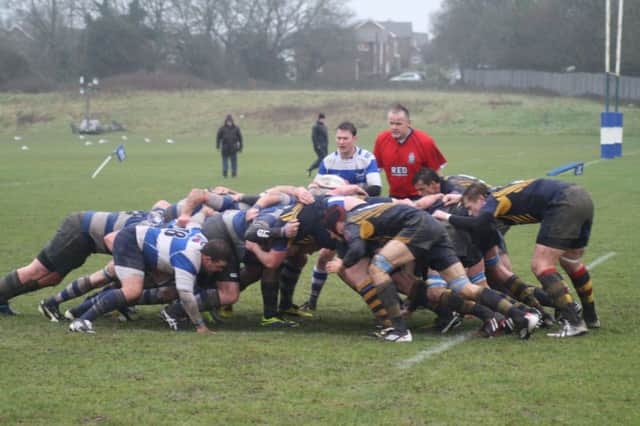 Hastings & Bexhill and Eastbourne contest a scrum