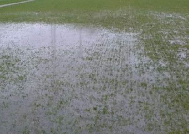 A waterlogged pitch