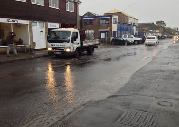 Flood water at the Rope Walk in Littlehampton