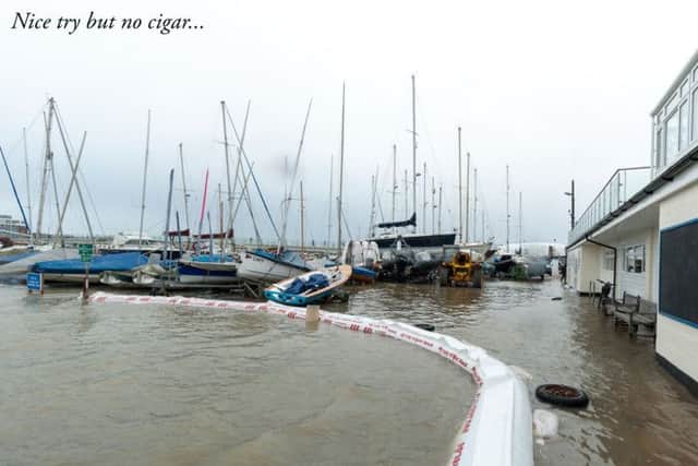 Roy Clarke, of New Road, Shoreham, sent in this picture of Sussex Yacht Club at high tide this lunchtime