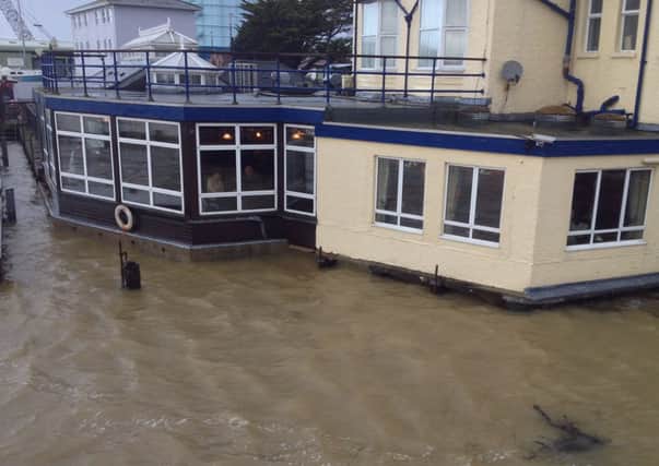 Flooding at the back of the Arun View pub in Littlehampton