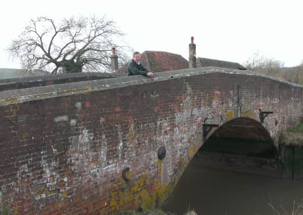 Cllr David Barling on Beeding Bridge, which will have to be closed from January 20 for major repair works