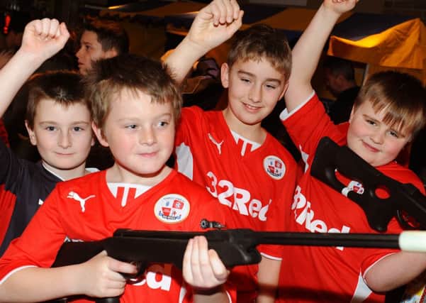 JPCT 030114 Crawley Town FC Junior Reds party. Members of Ifield Youth under 12 football team L to R, Matthew Gregory 9, Samuel Gregory 11, Matthew Hodges 11 and Liam Cale 12. Photo by Derek Martin