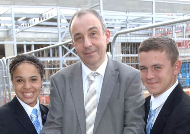 Steve Jewell with pupils at the Littlehampton Academy