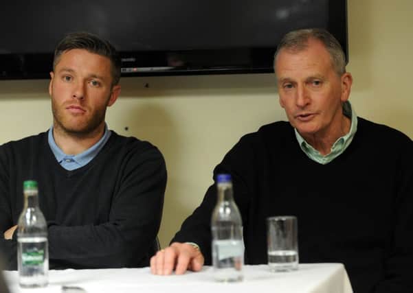 Martin Hinshelwood (right), pictured next to Gary Alexander when they were named interim bosses, has left the club