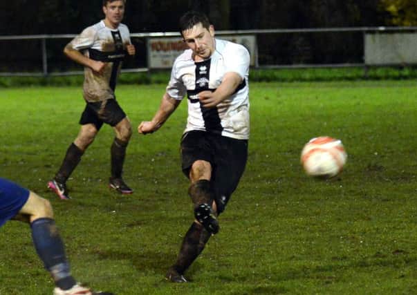 Liam Baitup netted East Preston's third goal at Shoreham