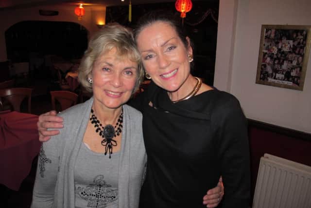 Pictured here, Alexandra Bastedo with Lorraine Chase