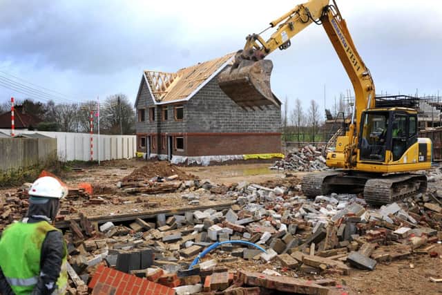 Some of the newly built homes at Chalker's Vale are being demolished.  Pic Steve Robards