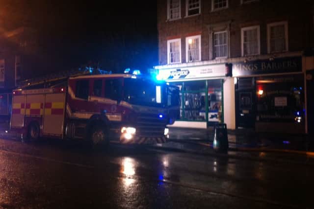 Firefighters attended a blaze at a Horsham dry cleaners in the Bishopric (HT).