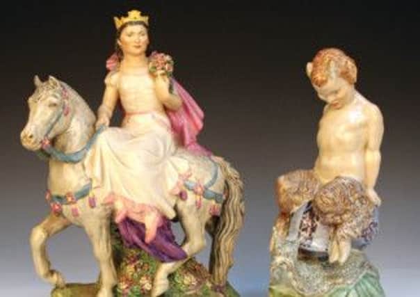 From left to right: The May Queen, circa 1949, and The Morning Ride, circa 1925, by Charles Vyse.