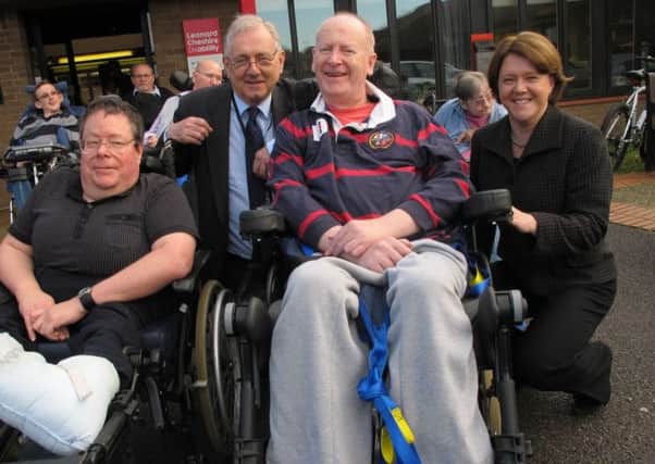 Former minister for disabled people, Maria Miller, alongside Worthing West MP Sir Peter Bottomley during a visit to St Bridget's